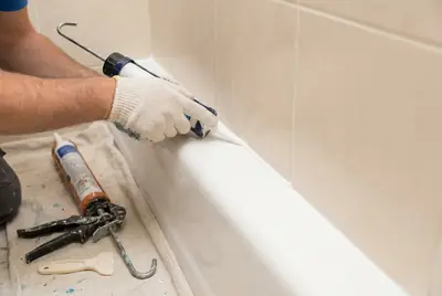 Fresh caulk lines